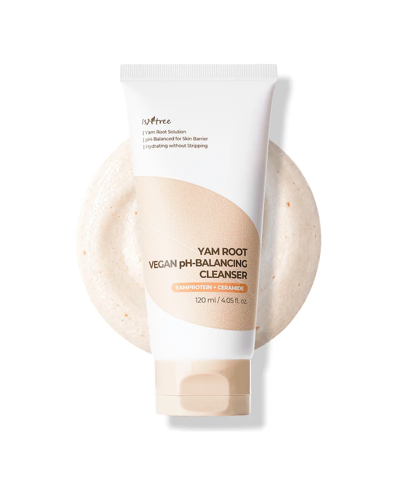 Tubo de Yam Root Vegan pH-Balancing Cleanser sobre fondo blanco