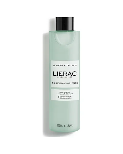 Frasco de La Loción Hidratante de Lierac sobre fondo blanco