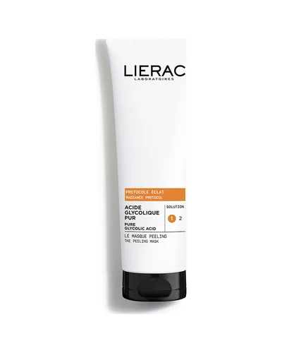 Tubo de Protocolo Luminosidad La Mascarilla Peeling de Lierac sobre fondo blanco
