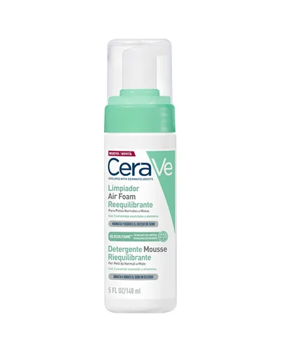 Envase de Limpiador Air Foam Reequilibrante sobre fondo blanco