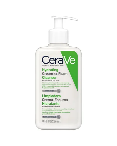 Envase de Limpiador Crema-Espuma Hidratante sobre fondo blanco