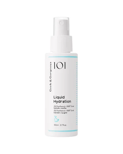Envase en espray de Liquid Hydration sobre fondo blanco