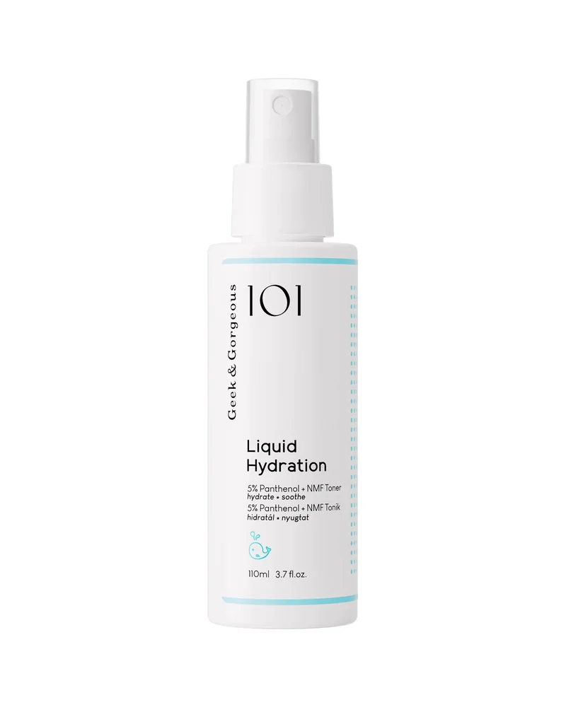 Envase en espray de Liquid Hydration sobre fondo blanco