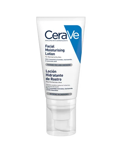 Envase de Loción Hidratante de Rostro PM sobre fondo blanco