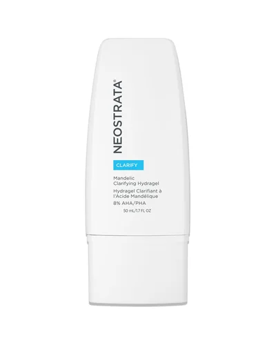Envase de Clarify Mandelic Clarifying Hydragel sobre fondo blanco