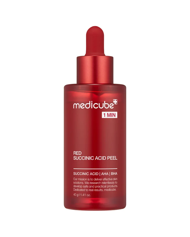 Frasco de 21% Red Succinic Acid Cleansing Booster Serum sobre fondo blanco
