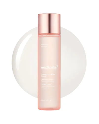 Frasco de Triple Collagen Toner sobre fondo blanco