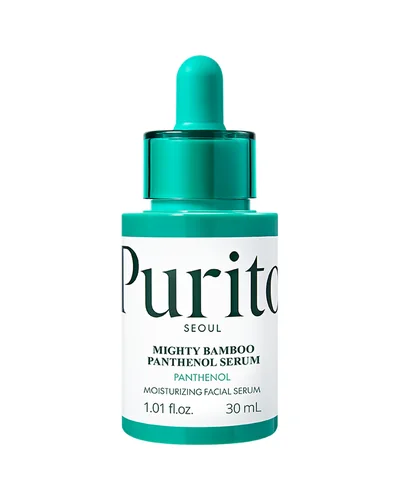 Envase de Mighty Bamboo Panthenol Serum sobre fondo blanco