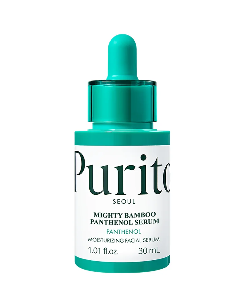 Envase de Mighty Bamboo Panthenol Serum sobre fondo blanco