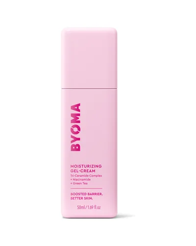 Frasco con dosificador de Moisturising Gel Cream sobre fondo blanco