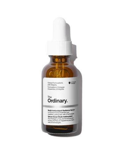 Envase de Multi-Antioxidant Radiance Serum sobre fondo blanco