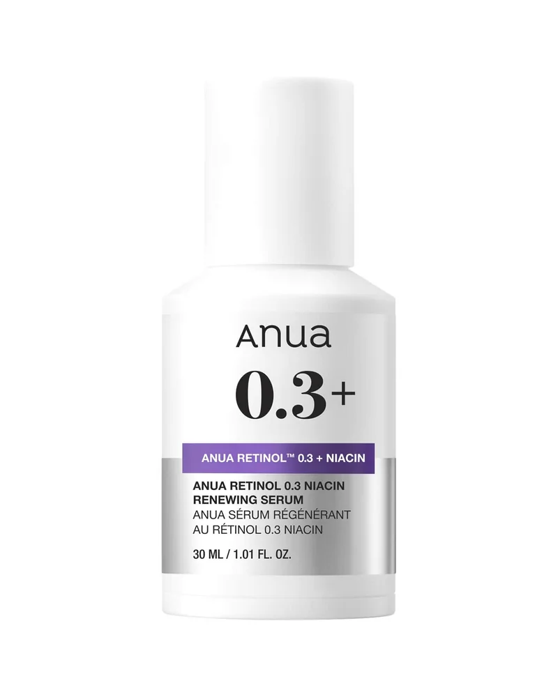 Envase de Nano Retinol 0.3% + Niacin Renewing Serum sobre fondo blanco