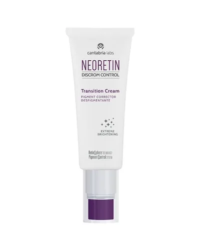 Envase de Neoretin Discrom Control Transition Cream sobre fondo blanco
