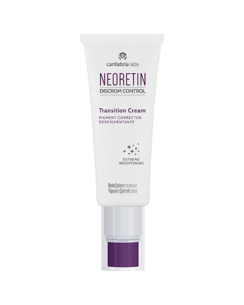 Envase de Neoretin Discrom Control Transition Cream sobre fondo blanco