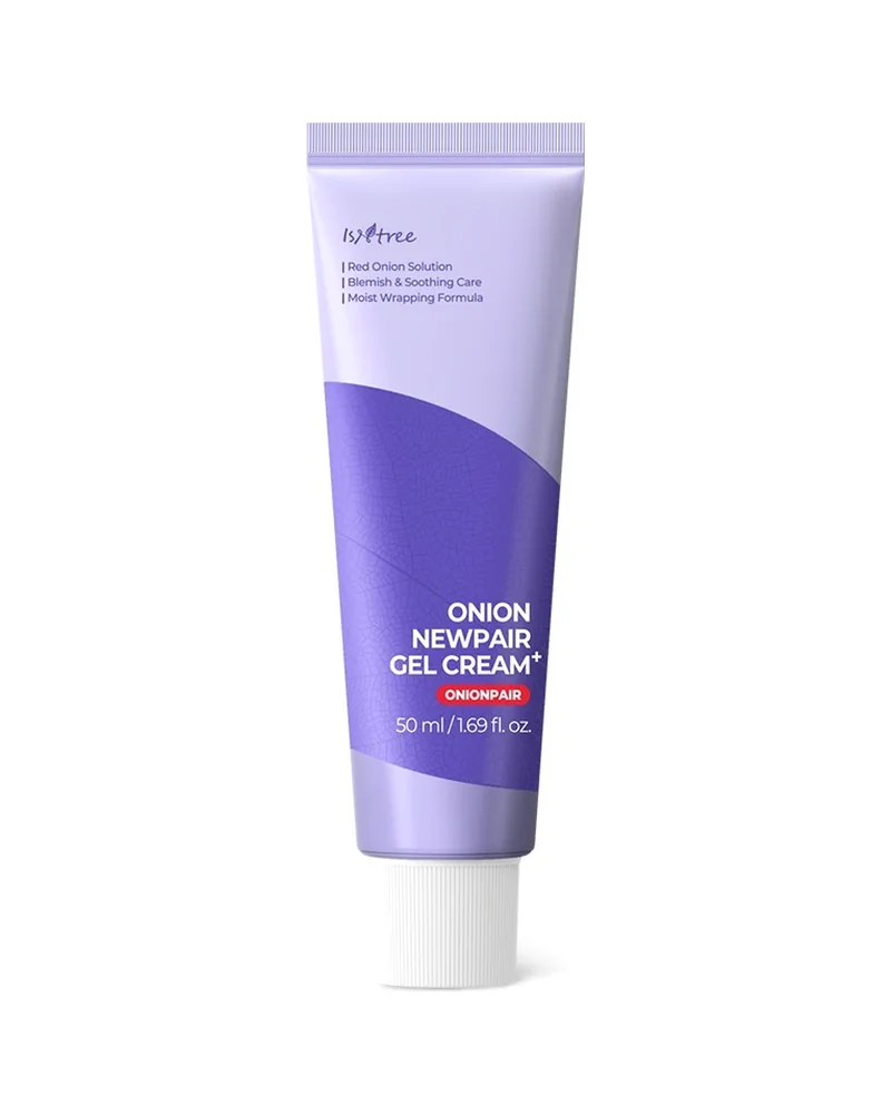Tubo de Onion Newpair Gel Cream Plus sobre fondo blanco