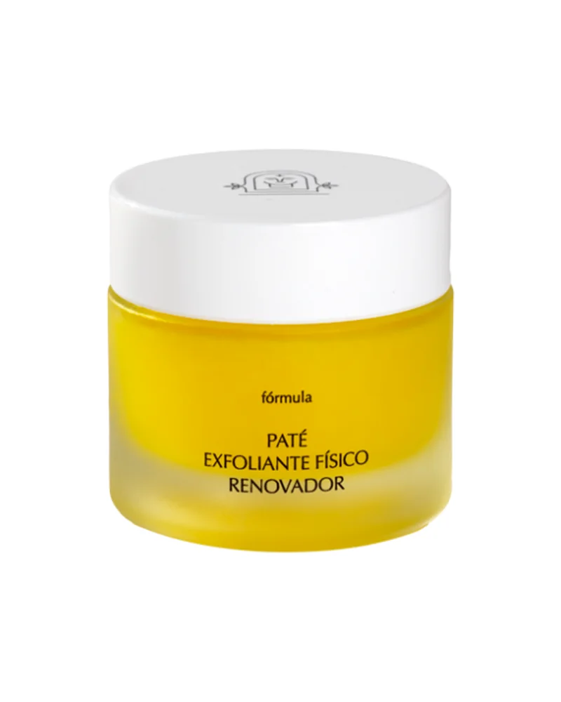 Envase de Paté Exfoliante Físico Renovador sobre fondo blanco