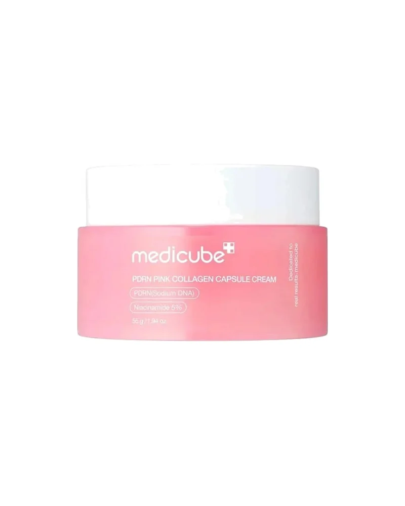 Tarro de PDRN Pink Collagen Capsule Cream cerrado sobre fondo blanco