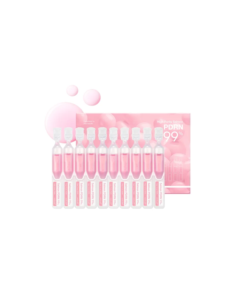 Caja de PDRN Pink One Day Serum con sus viales monodosis sobre fondo blanco