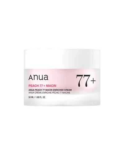 Tarro de Peach 77 Niacin Enriched Cream sobre fondo blanco