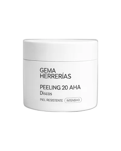 Envase de Peeling 20 AHA sobre fondo blanco