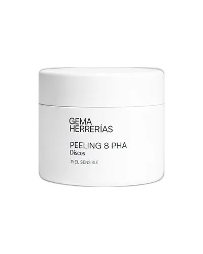 Envase de Peeling 8 PHA sobre fondo blanco