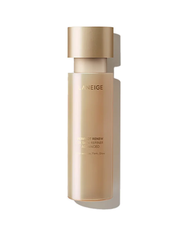 Frasco dorado de Perfect Renew 3X Skin Refiner Advanced sobre fondo blanco