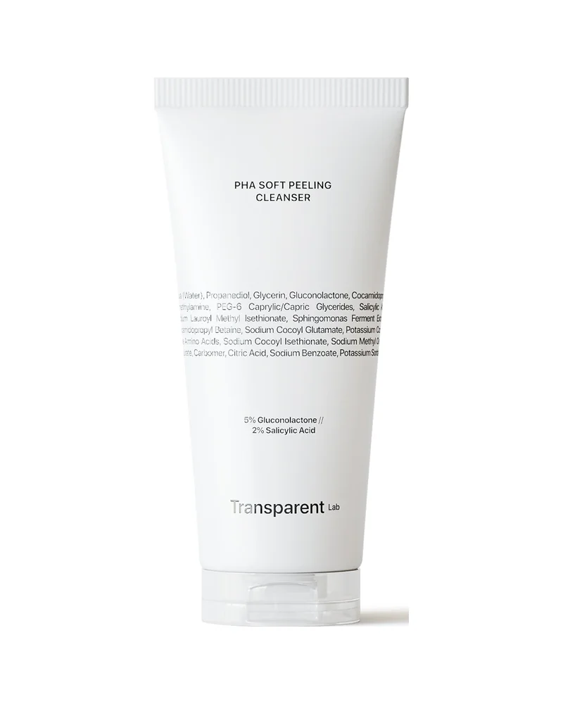 Envase de PHA Soft Peeling Cleanser sobre fondo blanco