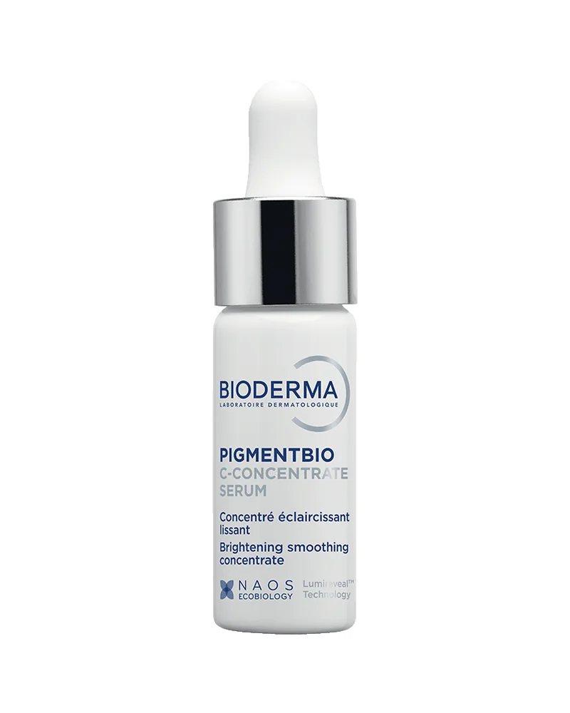 Envase de Pigmentbio C-Concentrate sobre fondo blanco