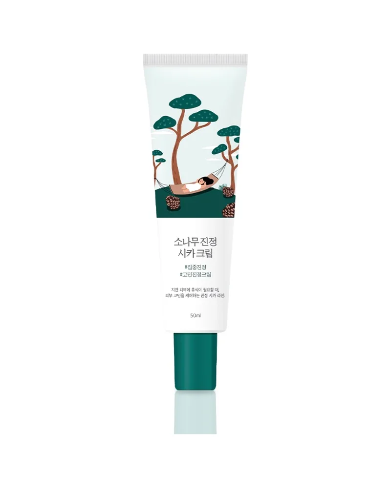 Envase de Pine Calming Cica Cream sobre fondo blanco