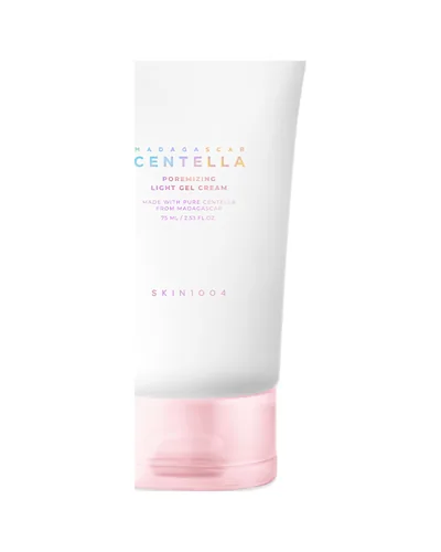 Envase de Madagascar Centella Poremizing Light Gel Cream sobre fondo blanco
