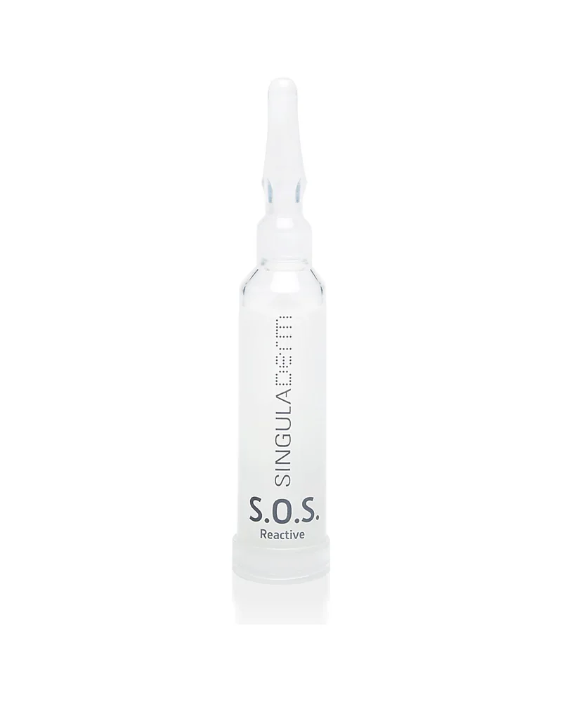 Vial de S.O.S. Reactive sobre fondo blanco