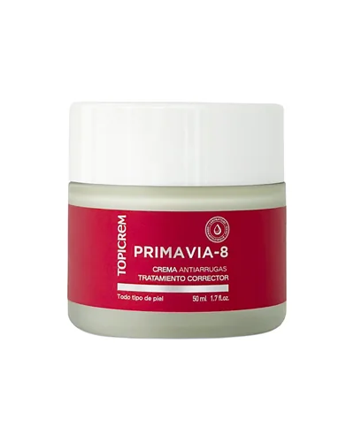 Tarro de Primavia-8 Crema Antiarrugas sobre fondo blanco