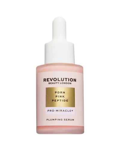 Frasco rosa con cuentagotas de Pro Miracle PDRN Pink Peptide Serum sobre fondo blanco