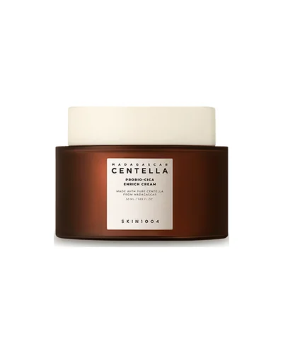 Envase de Madagascar Centella Probio-Cica Enrich Cream sobre fondo blanco
