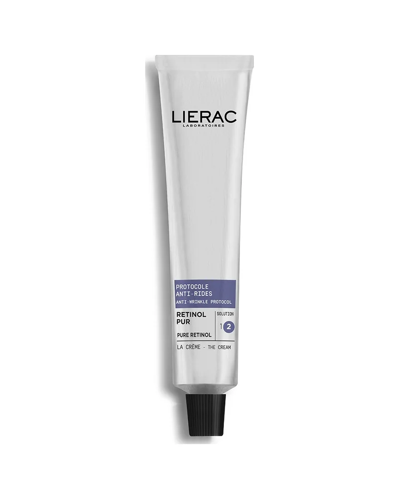 Tubo de Protocolo Antiarrugas La Crema Retinol de Lierac sobre fondo blanco