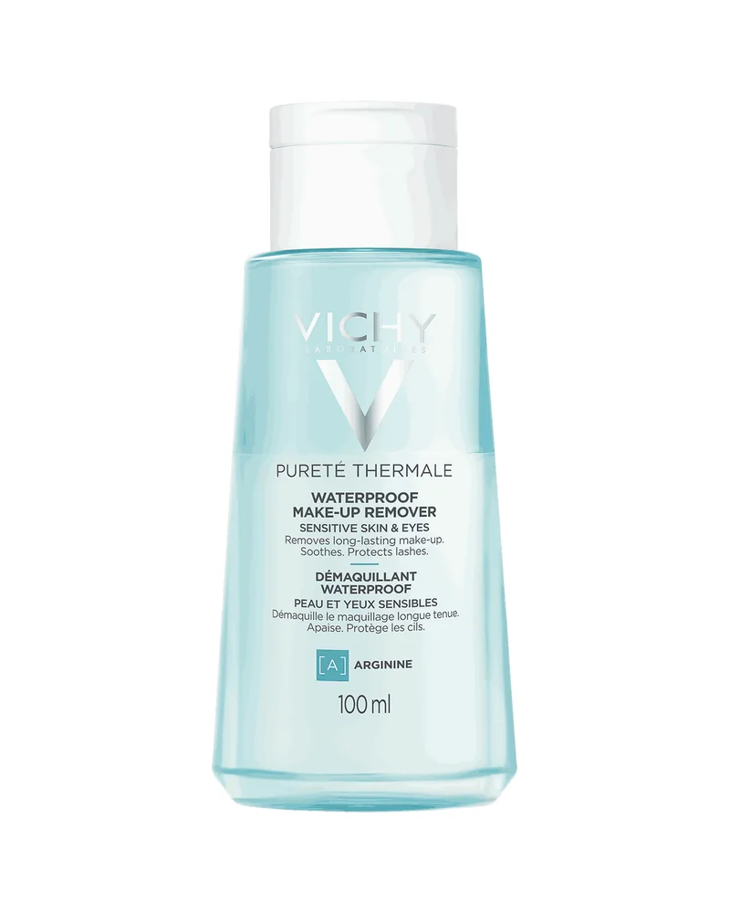 Envase de Pureté Thermale Desmaquillante de Ojos Bifásico sobre fondo blanco