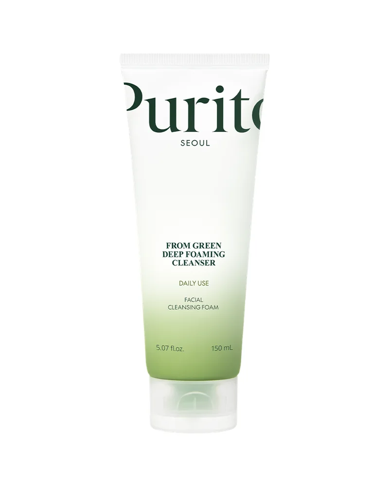 Envase de From Green Deep Foaming Cleanser sobre fondo blanco