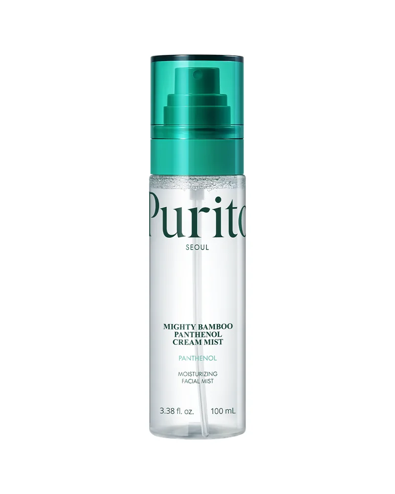 Envase de Mighty Bamboo Panthenol Cream Mist sobre fondo blanco
