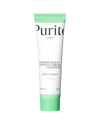 Envase de Wonder Releaf Centella Cream Unscented sobre fondo blanco