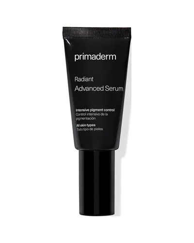 Tubo de Radiant Advanced Serum sobre fondo blanco