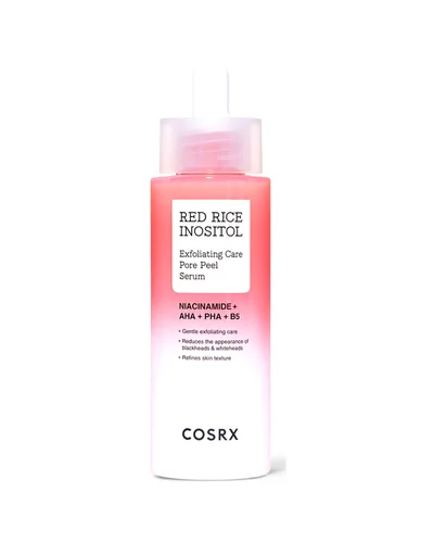 Envase de Red Rice Inositol Pore Wash-Off Peel Serum sobre fondo blanco
