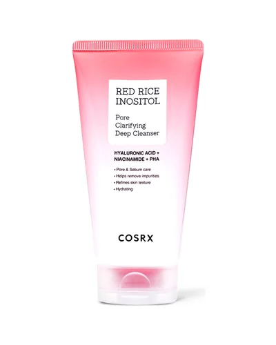 Envase de Red Rice Inositol Pore Clarifying Deep Cleanser sobre fondo blanco