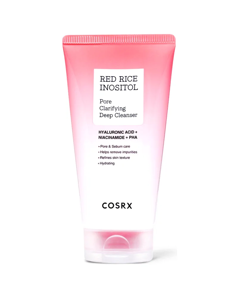 Envase de Red Rice Inositol Pore Clarifying Deep Cleanser sobre fondo blanco