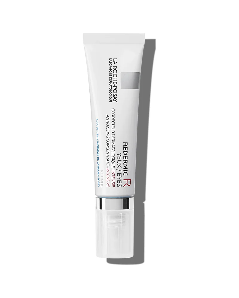 Envase de Redermic Retinol Ojos sobre fondo blanco