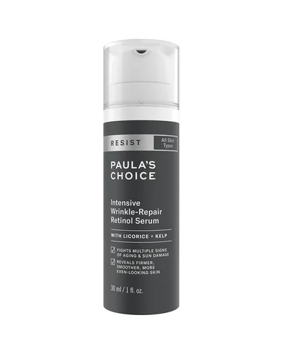 Envase de Resist Sérum Antienvejecimiento con Retinol sobre fondo blanco