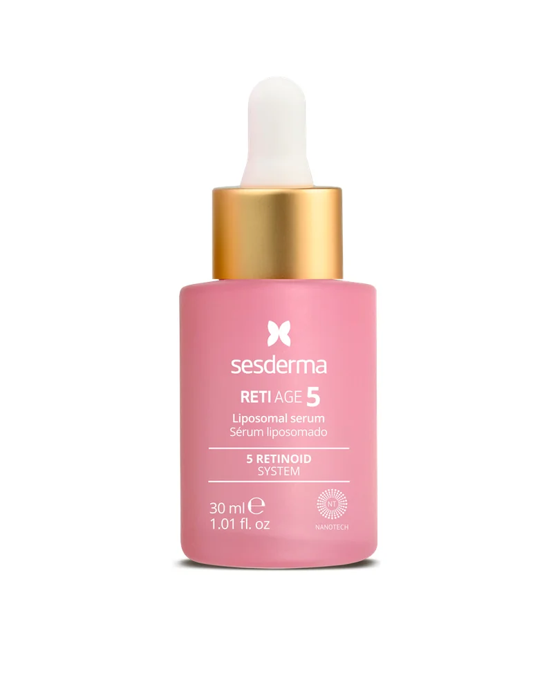 Envase de Retiage 5 Serum sobre fondo blanco