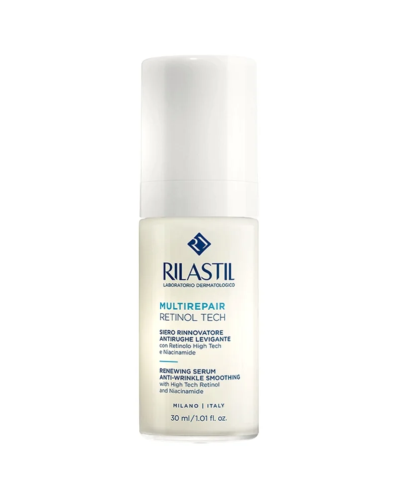 Envase airless de Multirepair Retinol Tech sobre fondo blanco