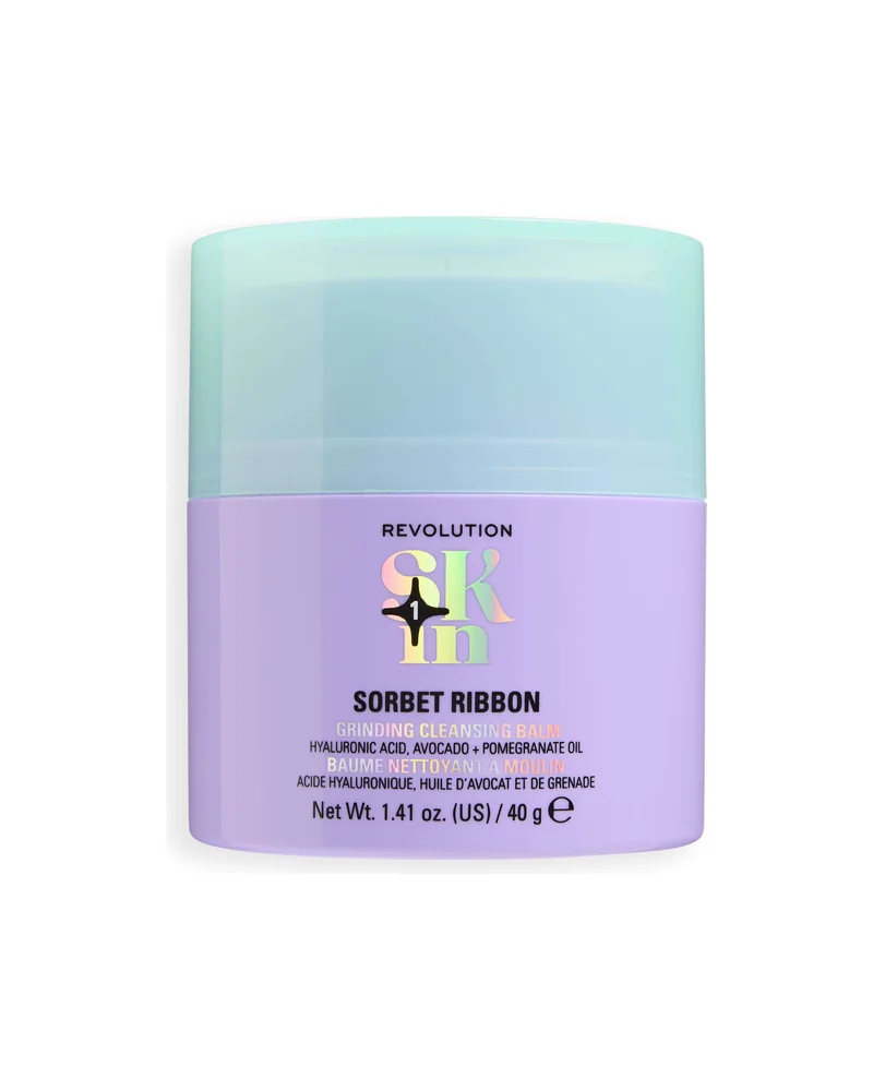 Envase de Sorbet Ribbon Plumping Cleansing Balm sobre fondo blanco