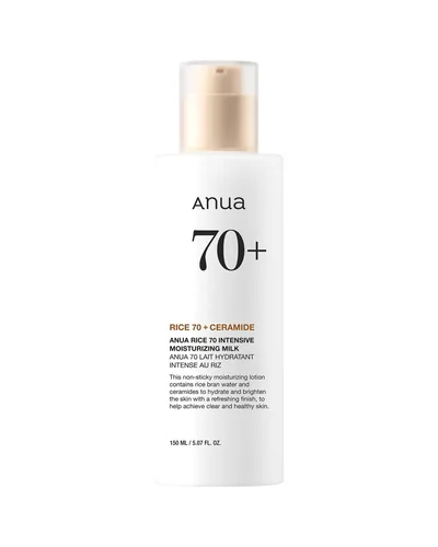 Envase de Rice 70 Intensive Moisturizing Milk sobre fondo blanco
