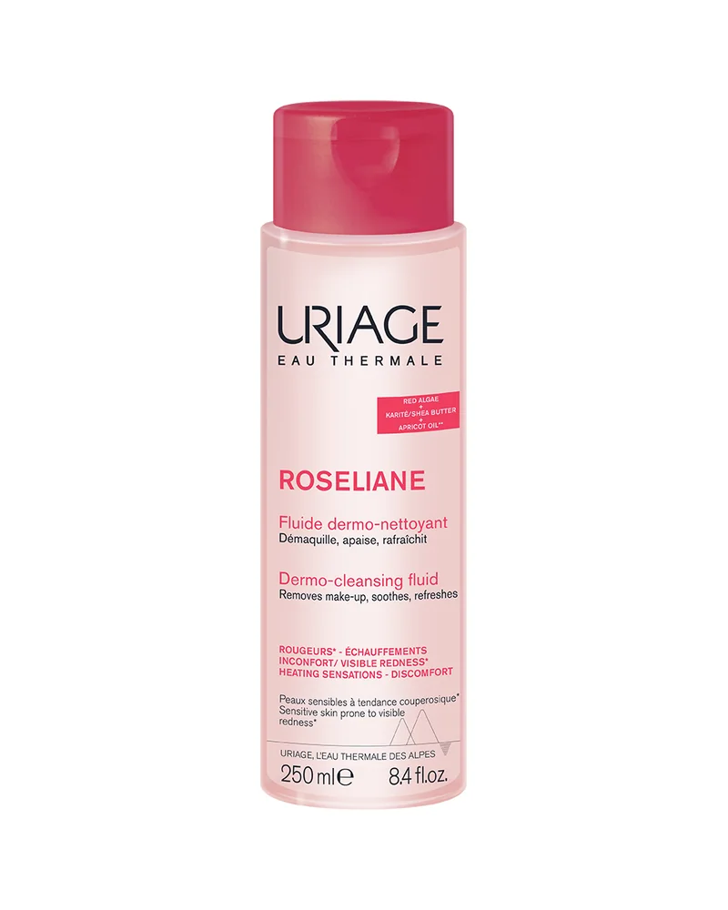 Envase de Roséliane Fluido Dermo-Limpiador sobre fondo blanco